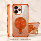 Oppo Reno 15 Pro Mini 5G Invincible Bracket Ring Stand Shimmer Airbag Cosmic Orange Case