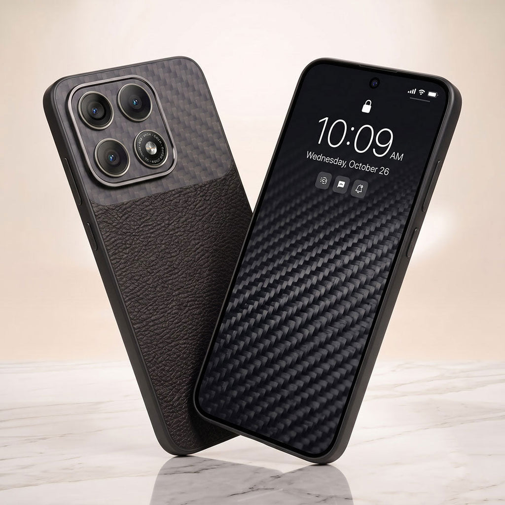 Motorola Edge 70 Pro 5G Carbon Fiber Leather Hybrid Phone Case