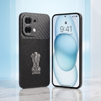 Oppo F31 5G Satyamev Jayate Carbon Fiber Leather Hybrid Phone Case