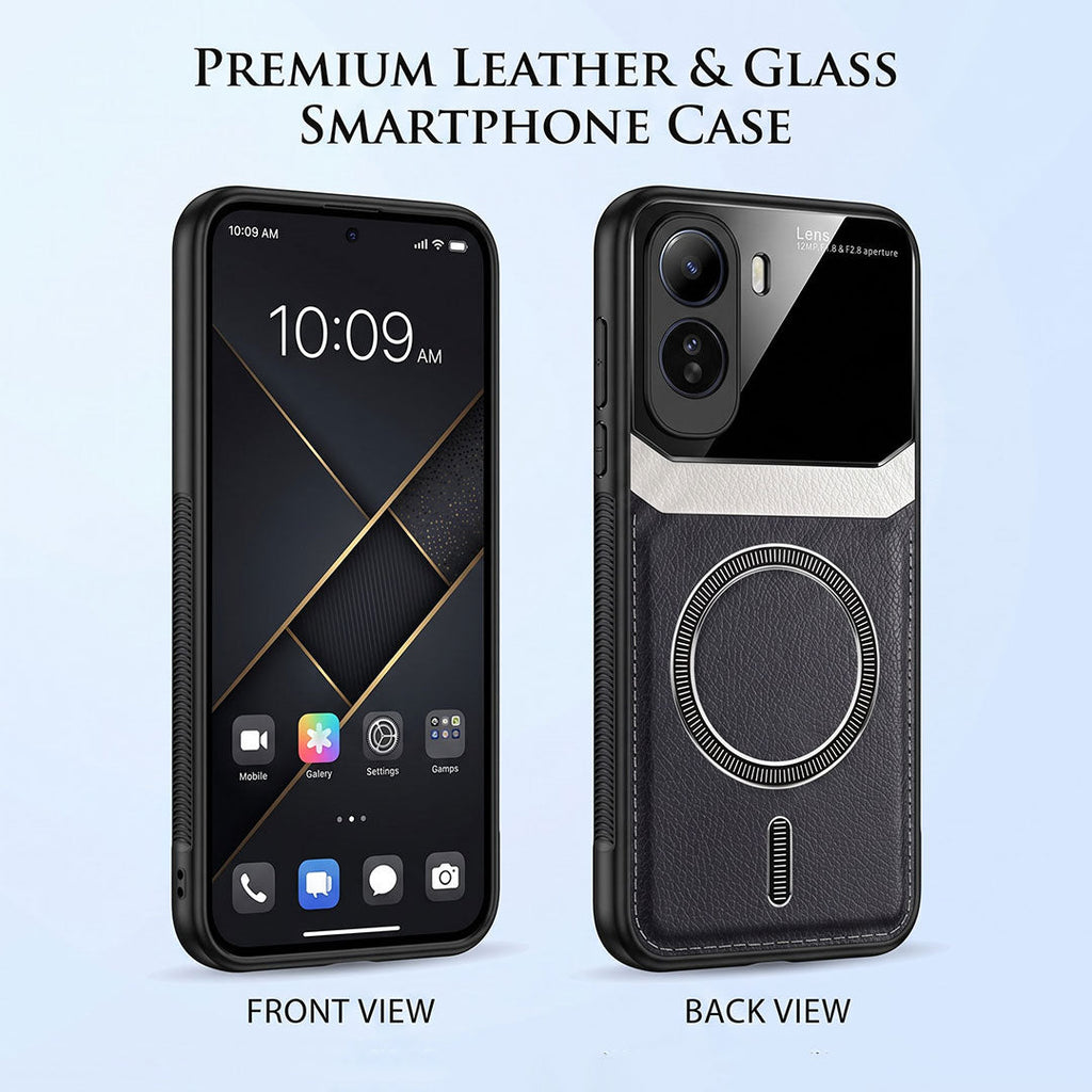 Vivo T5 Pro 5G Premium Magsafe Magnetic Leather Lens Protective Case