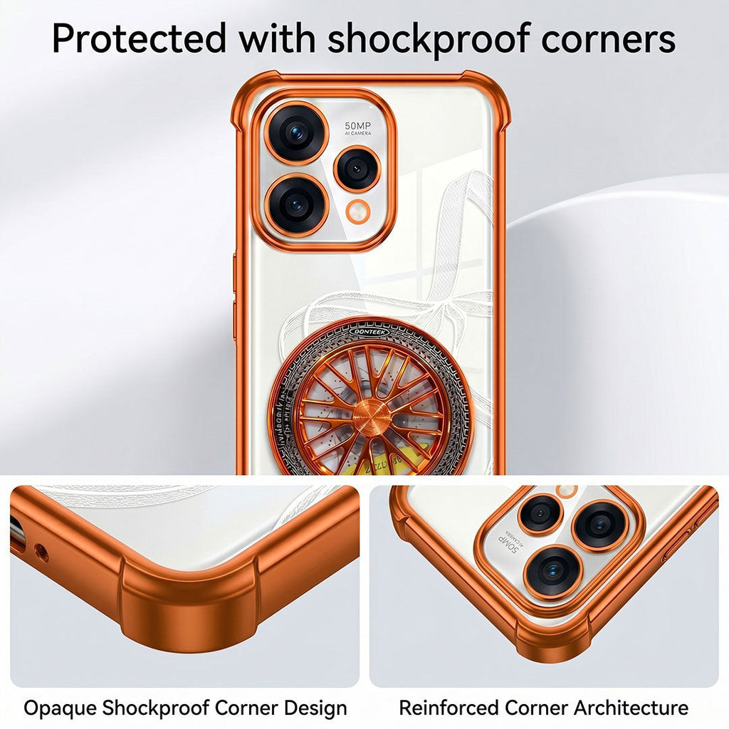 OPPO Reno 15 5G Stress Buster Wheel Rotating Airbag Cosmic Orange Case