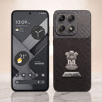 Motorola Edge 70 Pro 5G Satyamev Jayate 2-in-1 Emblem Carbon Fiber Leather Phone Case