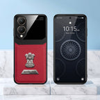 Vivo Y28 5G Satyamev Jayate 2-in-1 Emblem Leather Lens Protective Back Case