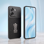 Oppo K14 5G Satyamev Jayate Carbon Fiber Leather Hybrid Phone Case