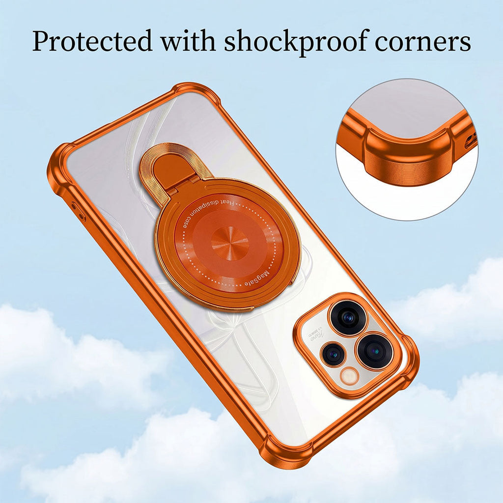 Oppo Reno 15 Pro Mini 5G Invincible Bracket Ring Stand Airbag Cosmic Orange Case