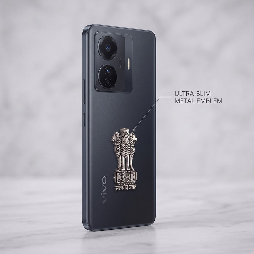 Vivo T1 Pro 5G Compatible Satyamev Jayate 3D Metal Emblem Sticker