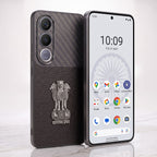 Vivo V70 FE 5G Satyamev Jayate Carbon Fiber Leather Hybrid Phone Case
