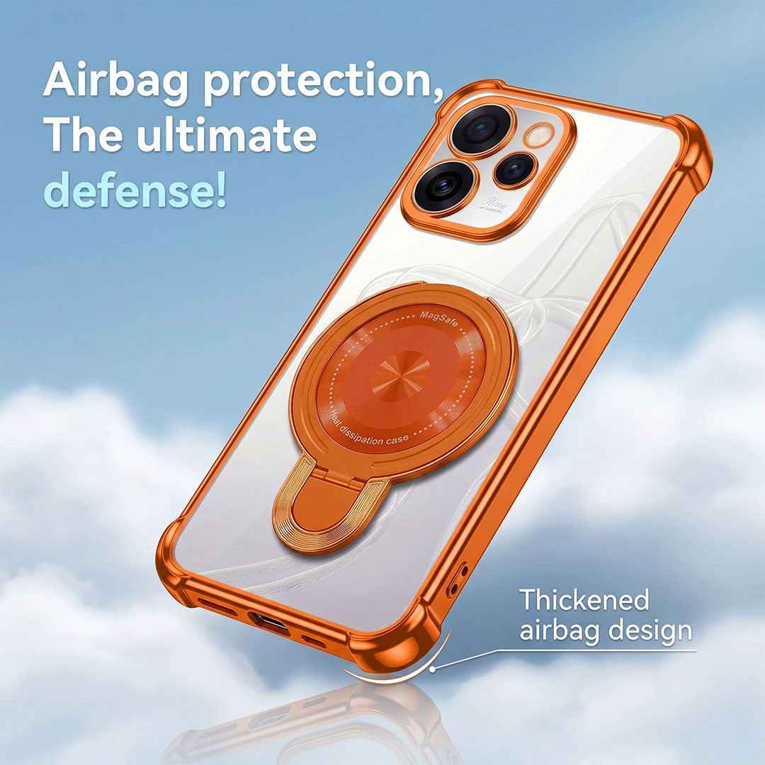 Oppo Reno 15 Pro Mini 5G Invincible Bracket Ring Stand Airbag Cosmic Orange Case