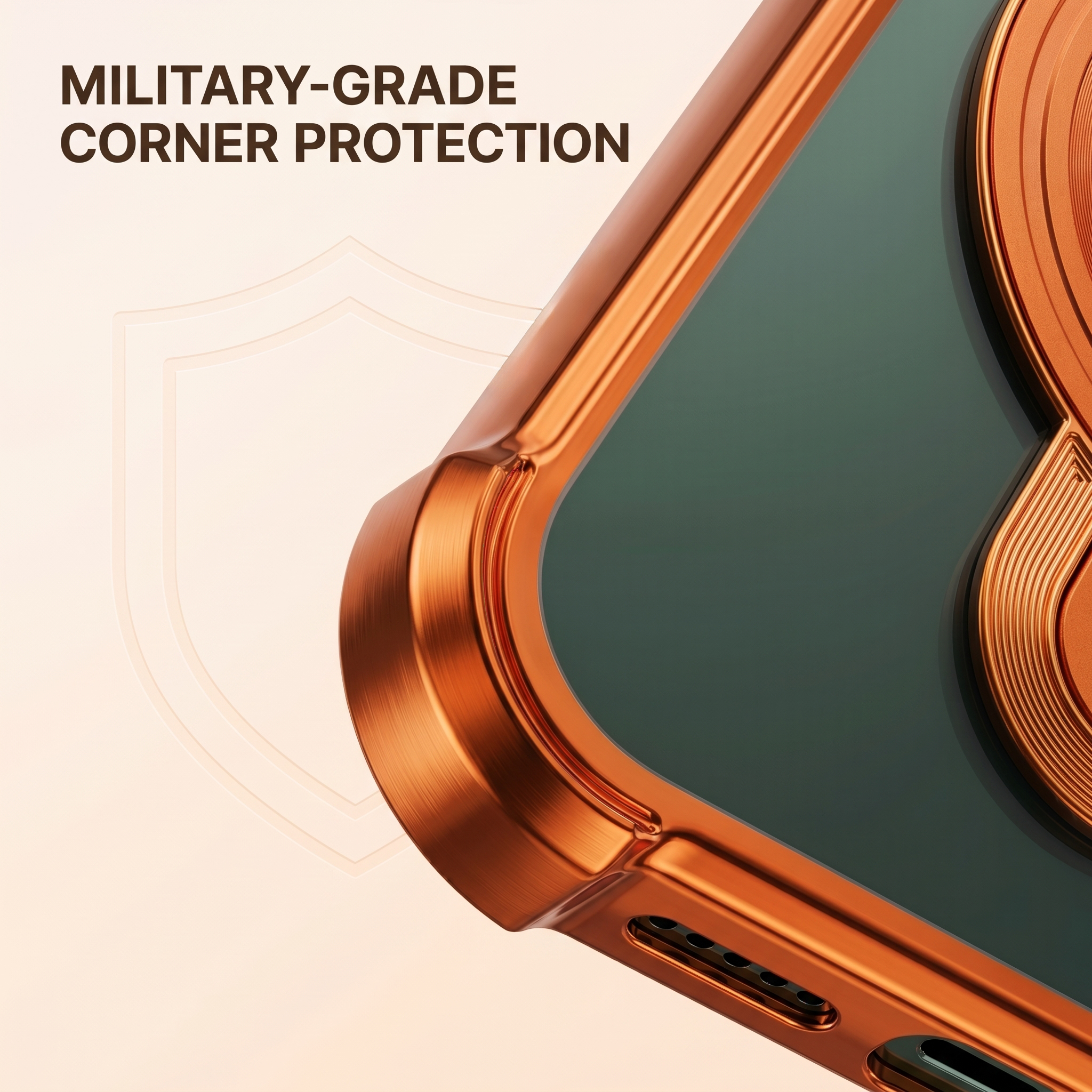 Oppo Reno 14 5G Invincible Bracket Ring Stand Airbag Cosmic Orange Case