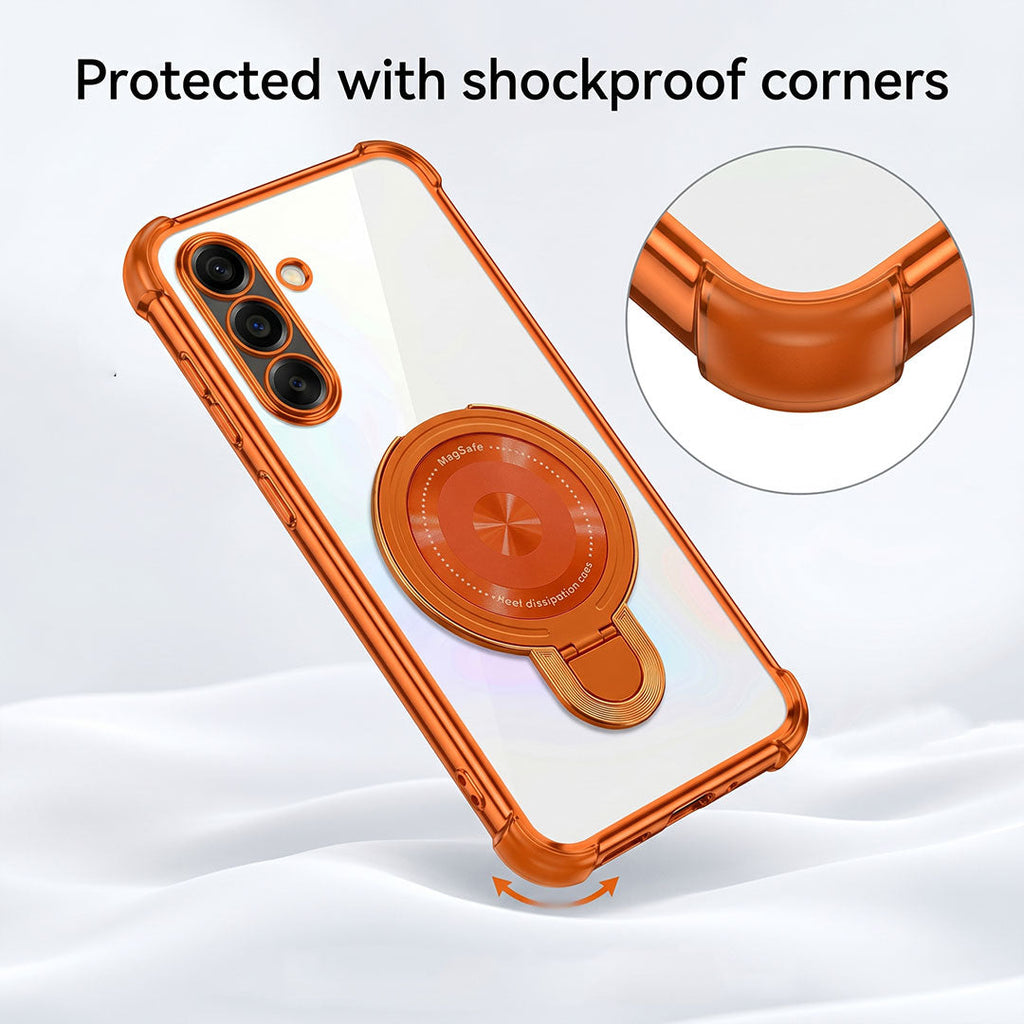 Samsung Galaxy A36 5G Invincible Bracket Ring Stand Airbag Cosmic Orange Case