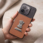 Oppo Reno 15 Pro Mini 5G Satyamev Jayate 2-in-1 Emblem Carbon Fiber Leather Phone Case