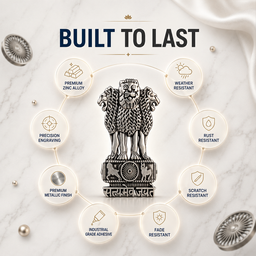 OPPO A6s 5G Compatible Satyamev Jayate 3D Metal Emblem Sticker