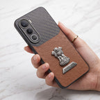 Vivo Y400 Pro 5G Satyamev Jayate 2-in-1 Emblem Carbon Fiber Leather Phone Case