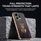 Oppo K13 Turbo 5G Satyamev Jayate 3D Electroplated Frame Gold Thread Pattern Hard Back Case
