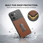 Vivo T5x 5G  Satyamev Jayate Carbon Fiber Leather Hybrid Phone Case