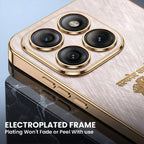 Motorola Edge 70 Fusion 5G Satyamev Jayate 3D Electroplated Frame Gold Thread Pattern Hard Back Case