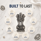 OPPO F31 5G Compatible Satyamev Jayate 3D Metal Emblem Sticker