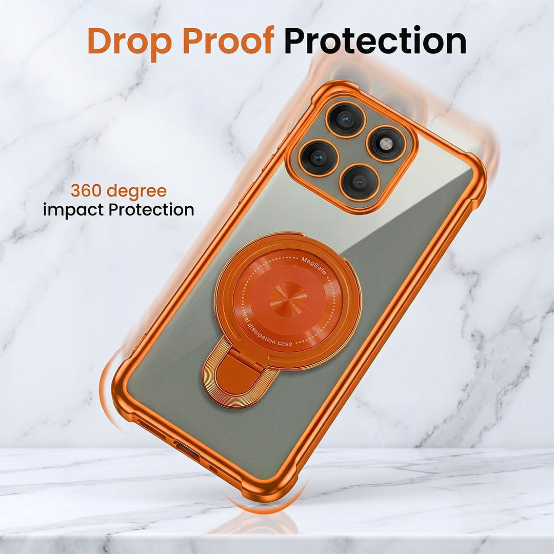 Motorola Edge 60 Pro 5G Invincible Bracket Ring Stand Airbag Cosmic Orange Case