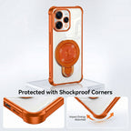 Oppo Reno 15 5G Invincible Bracket Ring Stand Airbag Cosmic Orange Case