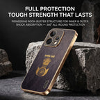 Oppo Reno 15 5G Satyamev Jayate 3D Electroplated Frame Gold Thread Pattern Hard Back Case