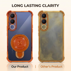 Vivo V70 FE 5G Invincible Bracket Ring Stand Airbag Cosmic Orange Case