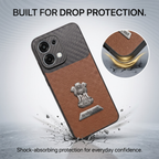 Oppo F31 5G Satyamev Jayate 2-in-1 Emblem Carbon Fiber Leather Phone Case