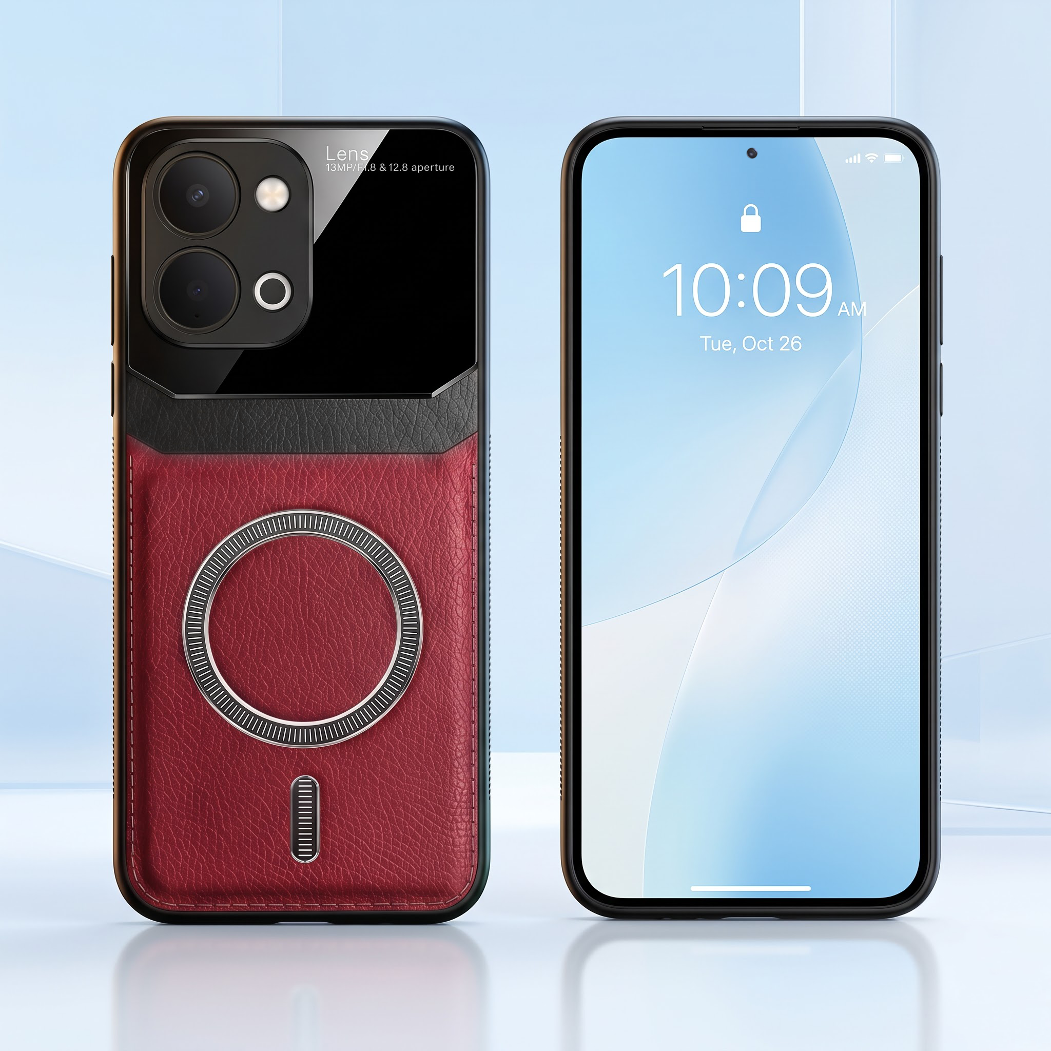 Vivo T5X 5G Premium Magsafe Magnetic Leather Lens Protective Case