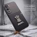 Vivo Y400 Pro 5G Satyamev Jayate 2-in-1 Emblem Carbon Fiber Leather Phone Case