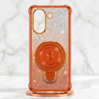 Vivo V60e 5G Invincible Bracket Ring Stand Shimmer Airbag Cosmic Orange Case