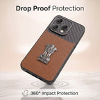Oppo Reno 15 5G Satyamev Jayate Carbon Fiber Leather Hybrid Phone Case