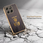 Motorola Edge 70 Fusion 5G Satyamev Jayate 3D Electroplated Frame Gold Thread Pattern Hard Back Case