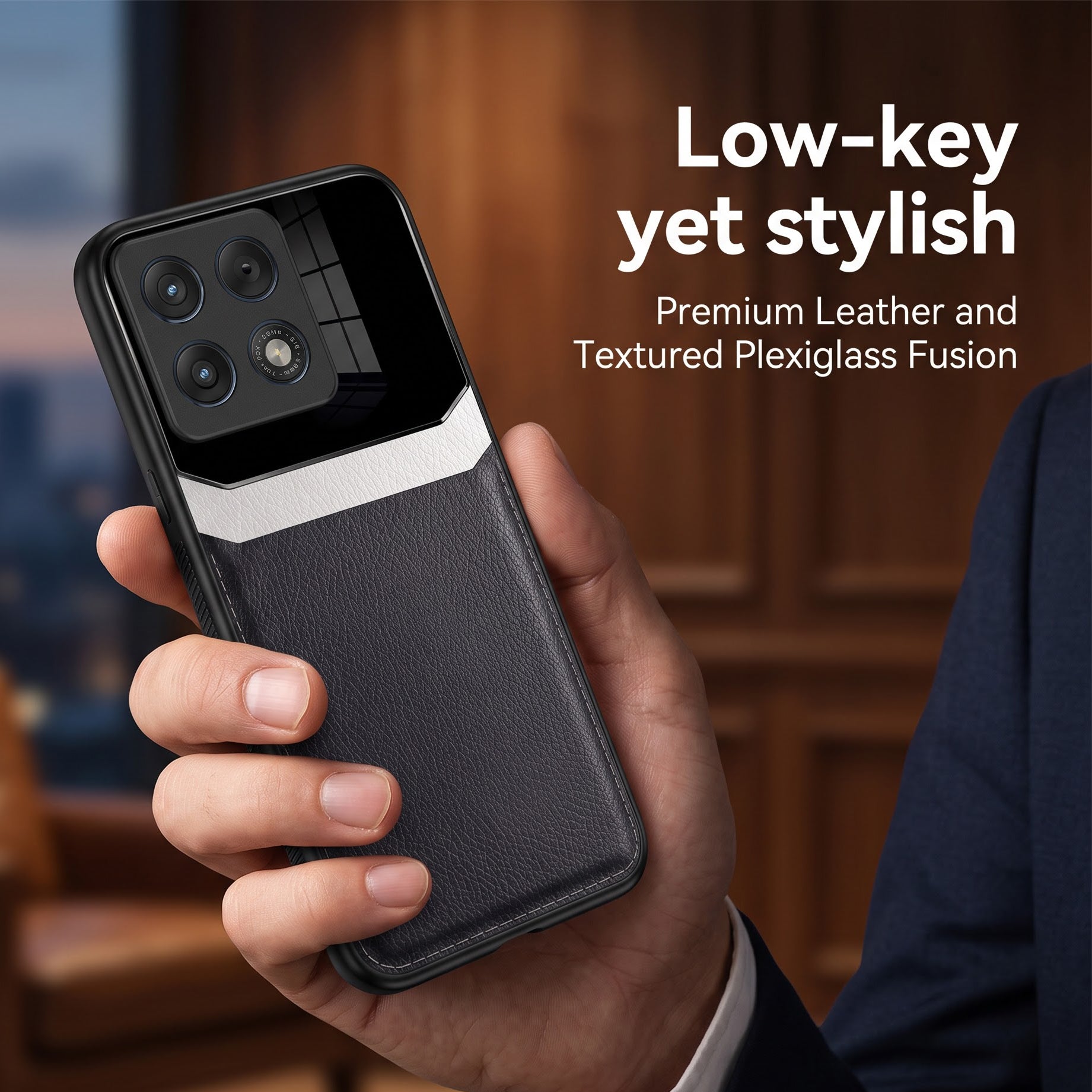 Motorola Edge 70 Pro 5G Premium Leather Lens Protective Case