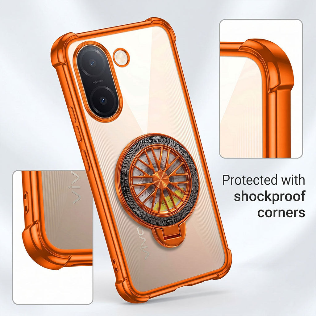 Vivo V60e 5G Stress Buster Wheel Rotating Airbag Cosmic Orange Case