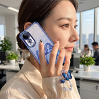Vivo V40 Pro 5G Luxury Shimmer Airbag Bow Stand Case with Charm Strap