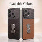 Oppo Reno 15 5G Satyamev Jayate Carbon Fiber Leather Hybrid Phone Case