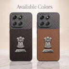 Motorola Edge 60 Pro 5G Satyamev Jayate 2-in-1 Emblem Carbon Fiber Leather Phone Case
