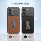 Vivo T5x 5G  Satyamev Jayate Carbon Fiber Leather Hybrid Phone Case