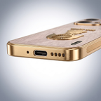 Vivo T5x 5G Satyamev Jayate 3D Electroplated Frame Gold Thread Pattern Hard Back Case