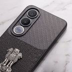 Vivo V70 FE 5G Satyamev Jayate Carbon Fiber Leather Hybrid Phone Case
