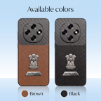 Oppo F31 Pro 5G Satyamev Jayate 2-in-1 Emblem Carbon Fiber Leather Phone Case