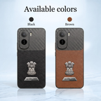 Vivo T5 Pro 5G Satyamev Jayate 2-in-1 Emblem Carbon Fiber Leather Phone Case