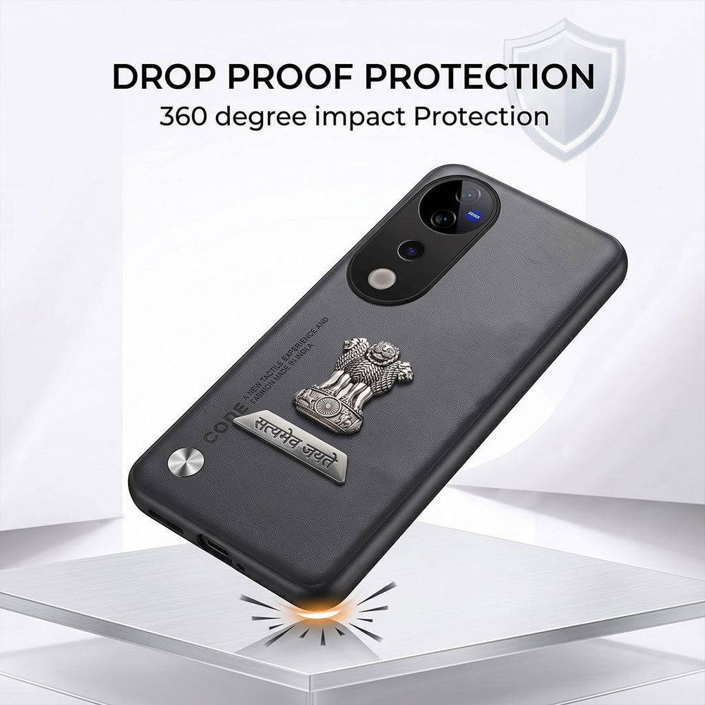 Vivo V40 Pro 5G Satyamev Jayate 2-in-1 Emblem Vegan Leather Back Case