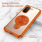 Vivo V60e 5G Invincible Bracket Ring Stand Airbag Cosmic Orange Case