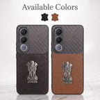 Vivo V70 FE 5G Satyamev Jayate Carbon Fiber Leather Hybrid Phone Case