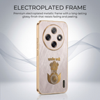 Oppo F31 Pro 5G Satyamev Jayate 3D Electroplated Frame Gold Thread Pattern Hard Back Case