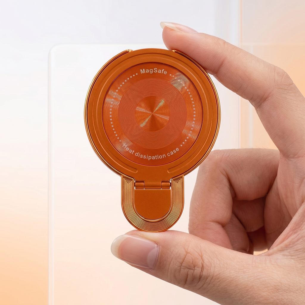 Vivo V50 5G Invincible Bracket Ring Stand Airbag Cosmic Orange Case