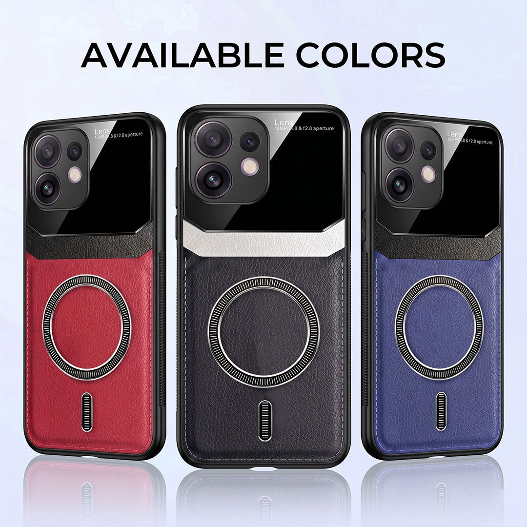 Oppo Reno 16 5G Premium Magsafe Magnetic Leather Lens Protective Case