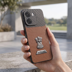 Oppo K14 5G Satyamev Jayate 2-in-1 Emblem Carbon Fiber Leather Phone Case
