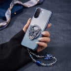 Vivo V60e 5G Luxury Shimmer Airbag Butterfly Stand Case with Charm Strap