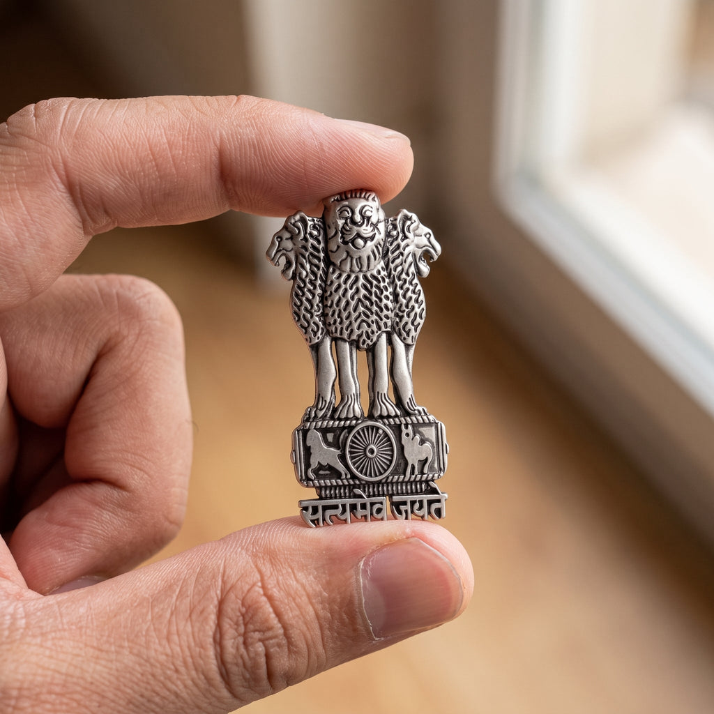 Oppo Reno 15 Pro Mini 5G Compatible Satyamev Jayate 3D Metal Emblem Sticker